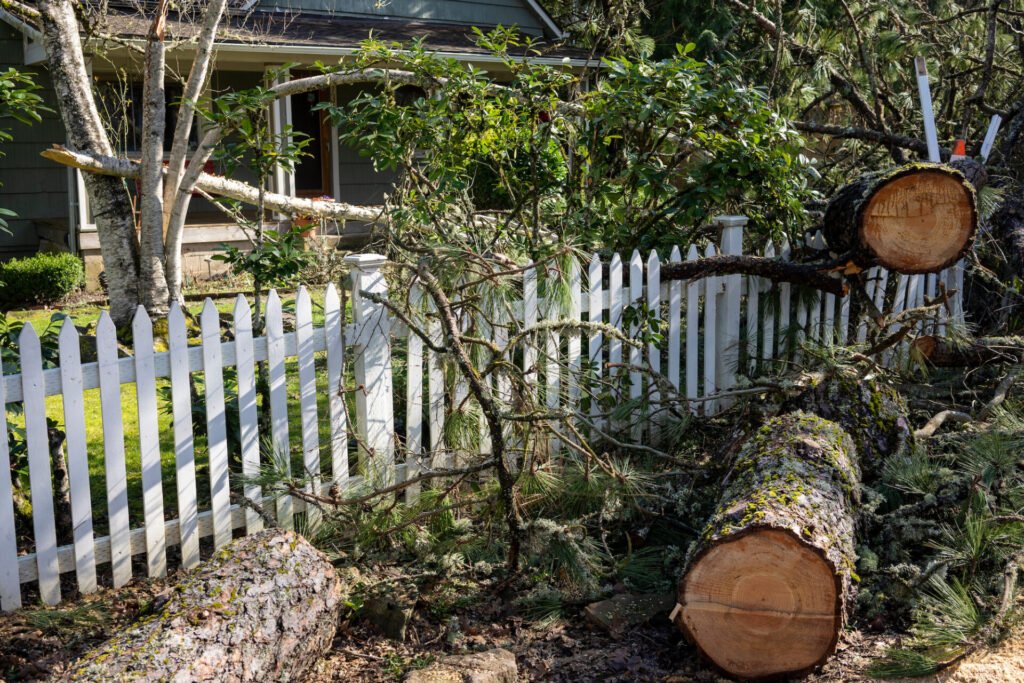 remove tree damaged fence
