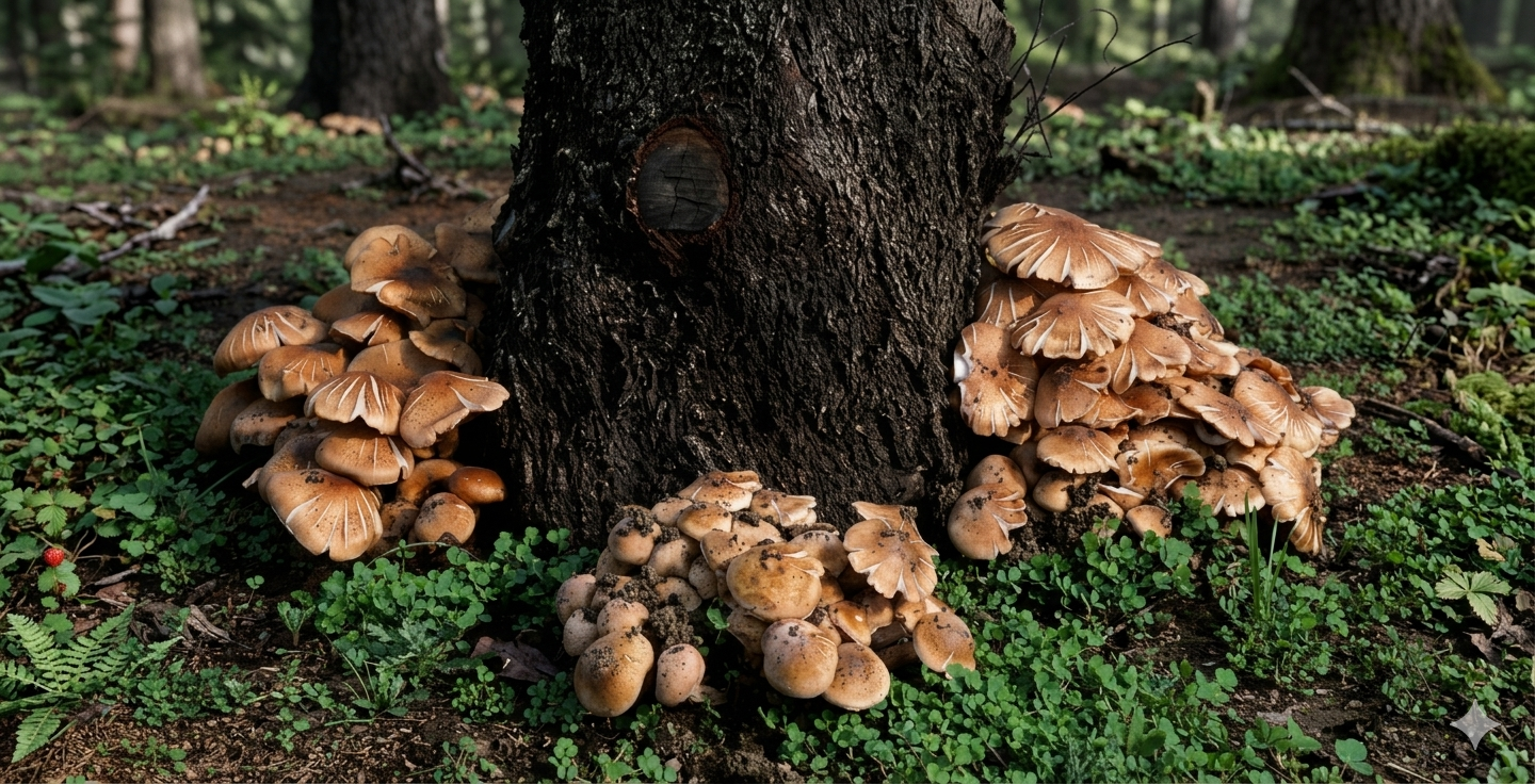 Fungus, Mushrooms, or Conks Growing on the Tree